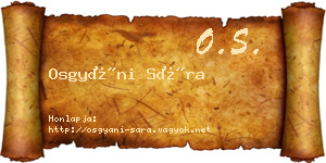 Osgyáni Sára névjegykártya